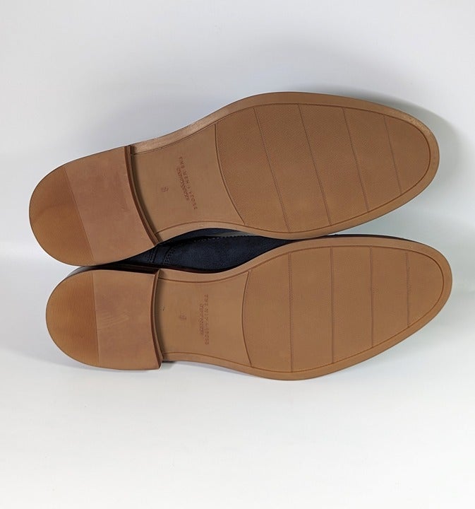 The Men's Store Men's Lace Up Cap Toe Dress Shoes Navy Suede Size 8 MSRP $195