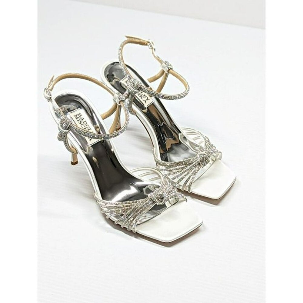 Badgley Mischka Women's Estella Crystal Knot Cocktail Sandals Size 7.5 MSRP $255