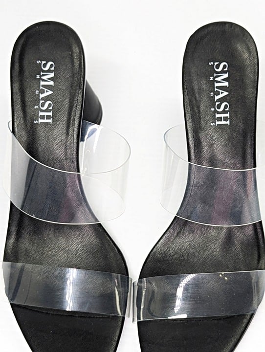Smash Waze Women's Pointed Toe Slip On Block Heels Black Size 10 (MSRP $140)