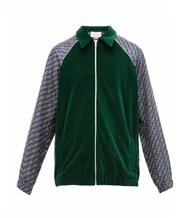 Gucci Men's Bi-Material Oversize Jacket Horsebit Print Size M (MSRP $2,200)