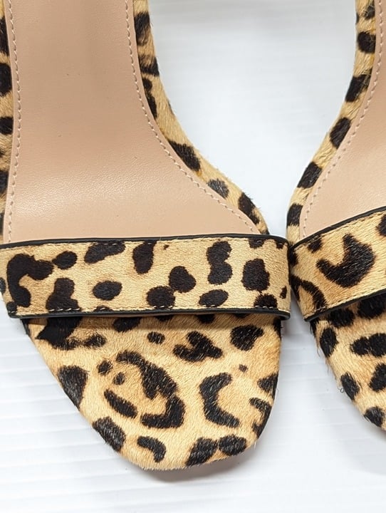 Aqua Women's Seven Leopard Print Calf Hair High-Heel Sandals Size 10 (MSRP $119)