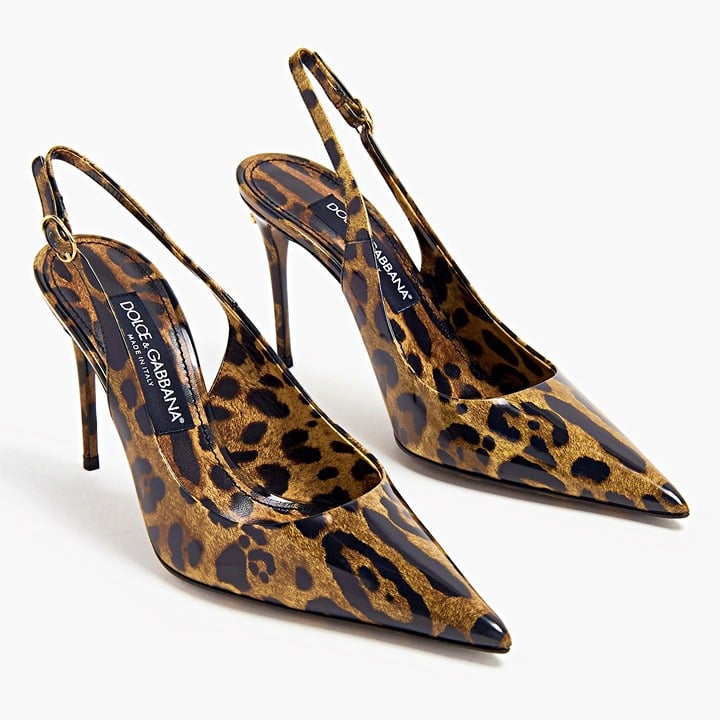 Dolce&Gabbana Leopard Pointed Toe Slingback Stiletto Pumps Size 36.5 MSRP $1,145