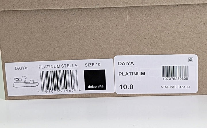 Dolce Vita Daiya Women's Metallic Platinum Platform Sandal Size 10 (MSRP $130)
