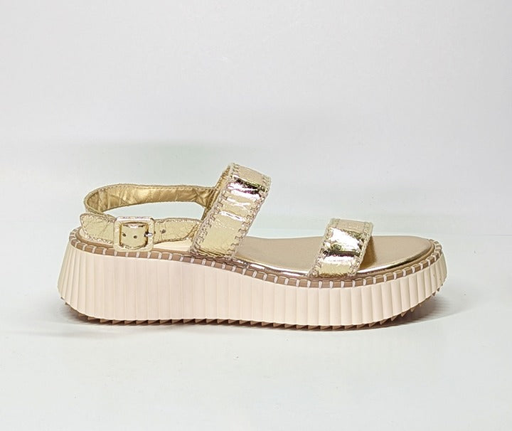 Dolce Vita Daiya Women's Metallic Platinum Platform Sandal Size 9.5 (MSRP $130)