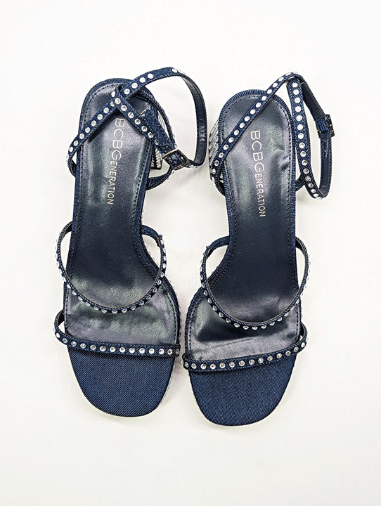 BCBGeneration Lissena-2 Women's Rhinestones Platform Sandals Size 6 MSRP $109