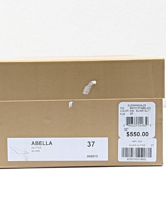 Gia Borghini Women's Abella Glitter Pointed Toe Heel Mules Size 37 (MSRP $550)