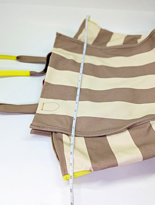 On 34th Cynthiah Extra Large Canvas Shoulder Tote Bag Dune Stripe (MSRP $90)