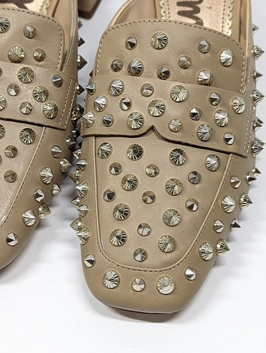 Sam Edelman Women's Augustus Nude Almond Toe Studded Mules Size 6 M (MSRP $150)
