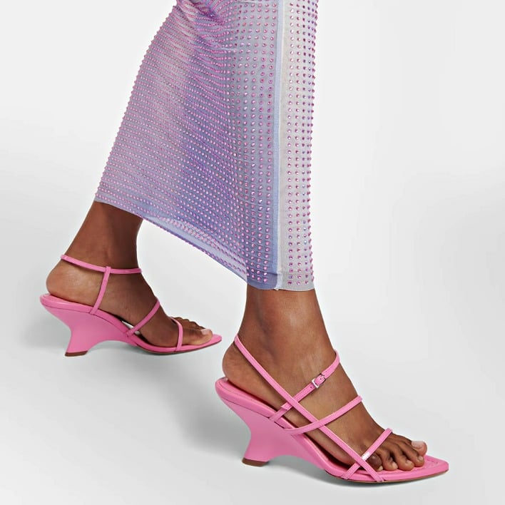 Gia Borghini Women's Gia 26 Strappy Wedge Sandals Pink Size 39 IT (MSRP $510)