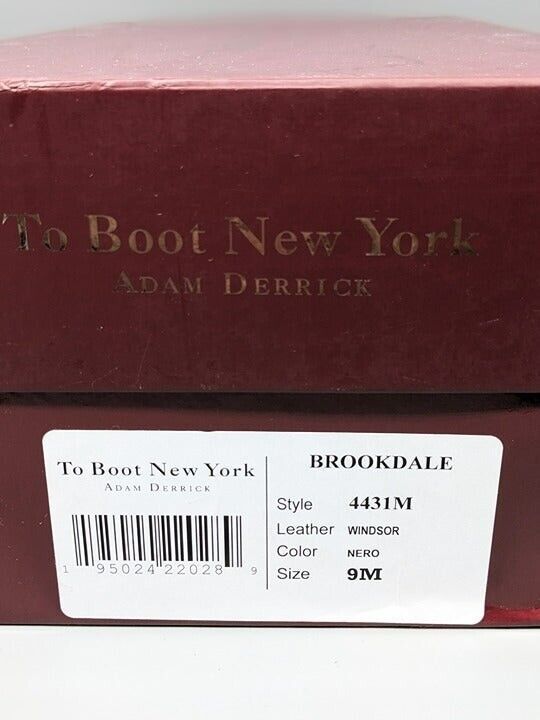 To Boot New York Brookdale Men's Black Leather Oxfords Size 9 M (MSRP $395)
