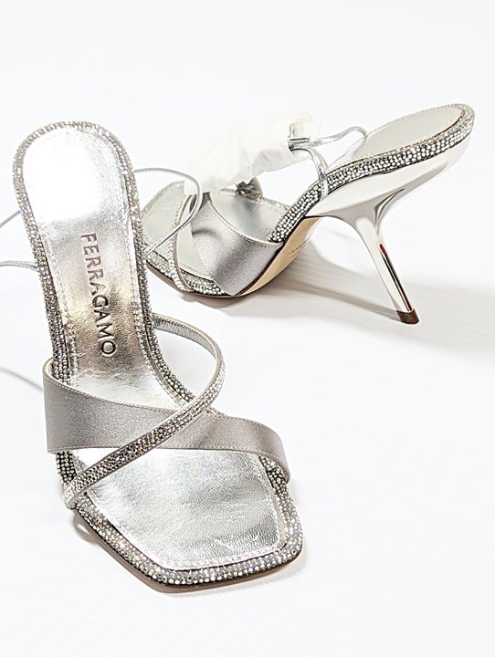 Ferragamo Women's Allegra Embellished High Heel Sandals Size 8 (MSRP $1,450)