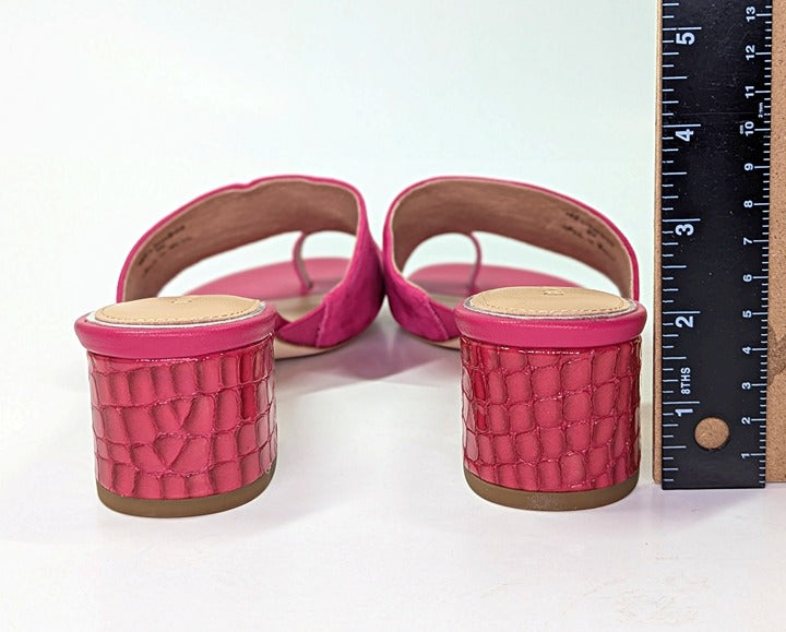 Donald Pliner Women's Toe Loop Block Heel Slide Sandals Pink Size 8 (MSRP $198)