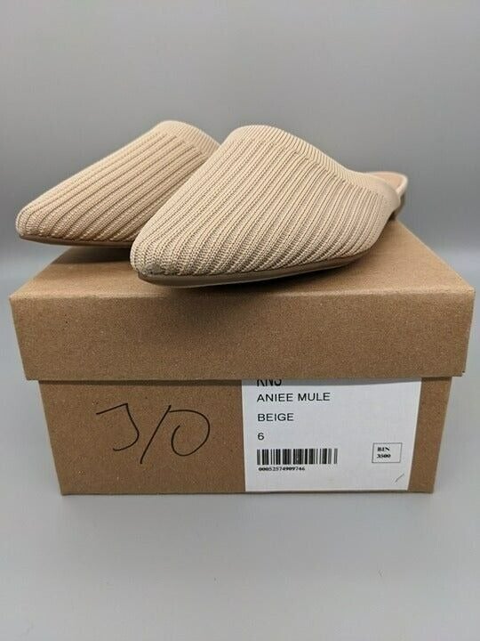 Journee Collection Women's Aniee Flat Slip On Slip-On Mule Beige Size 6 NWOB
