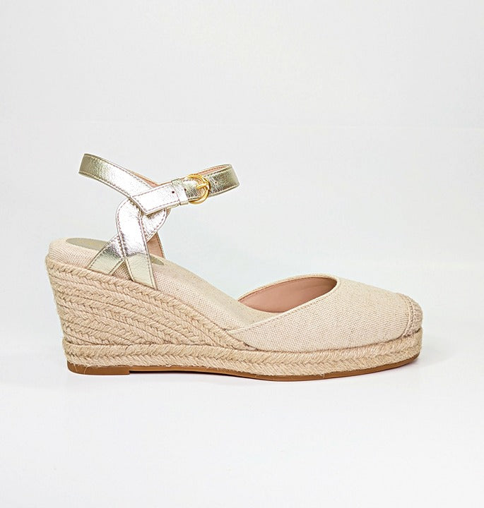 Cole Haan Cloudfeel Women's Espadrille Wedge Heels Linen Size 8 (MSRP $160)
