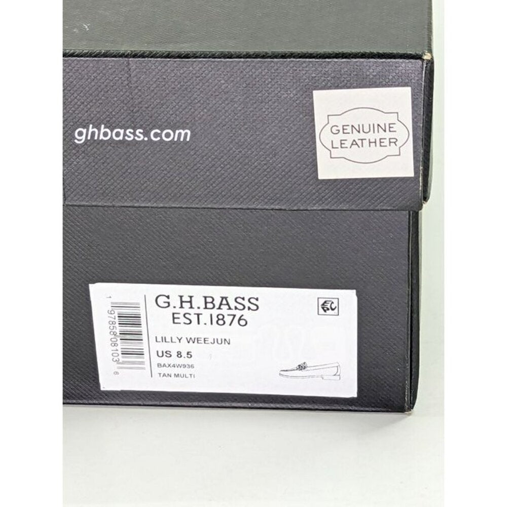 G.H. BASS Lilly Women's Leather & Canvas Loafer Tan Multi Size 8.5 (MSRP $195)