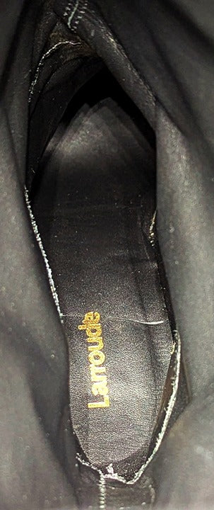Larroude Kate Heels Boots Black Suede Knee High Stiletto Size 9 (MSRP $525)
