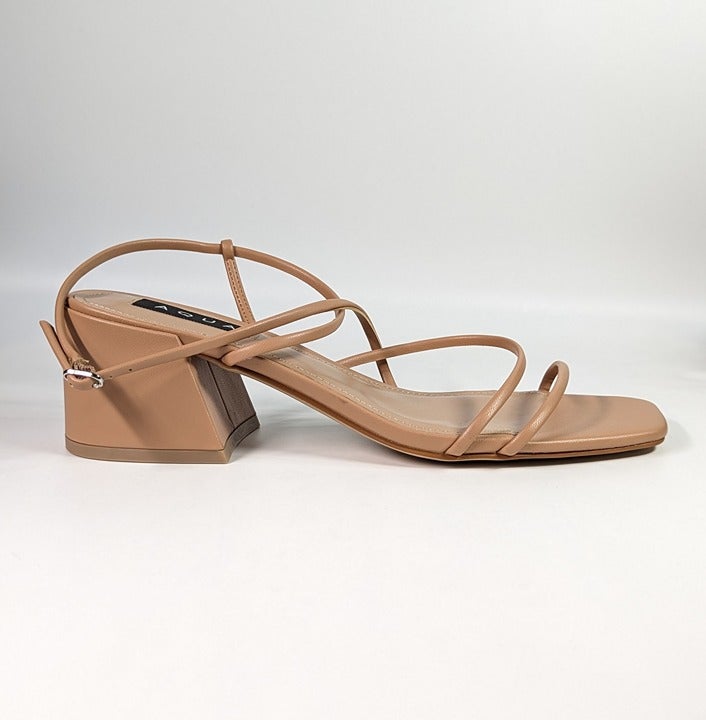 Aqua Women's Raya Beige Strappy High Heel Sandals Size 10 (MSRP $108)