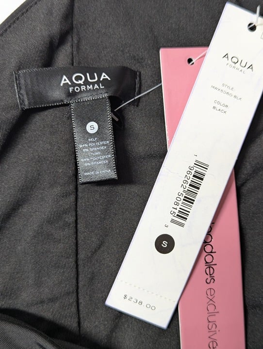 Aqua Women's One Shoulder Black Mini Cocktail Dress Size S (MSRP $238)