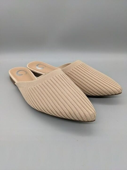 Journee Collection Women's Aniee Flat Slip On Slip-On Mule Beige Size 6 NWOB