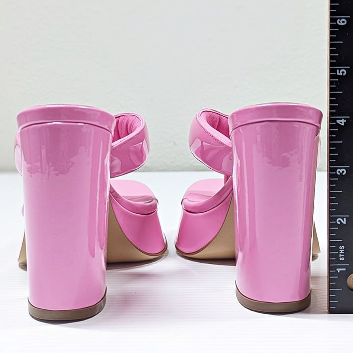 Gia Borghini Women's Gia 17 Pink Patent Platform Sandals Size 36.5 IT MSRP $475