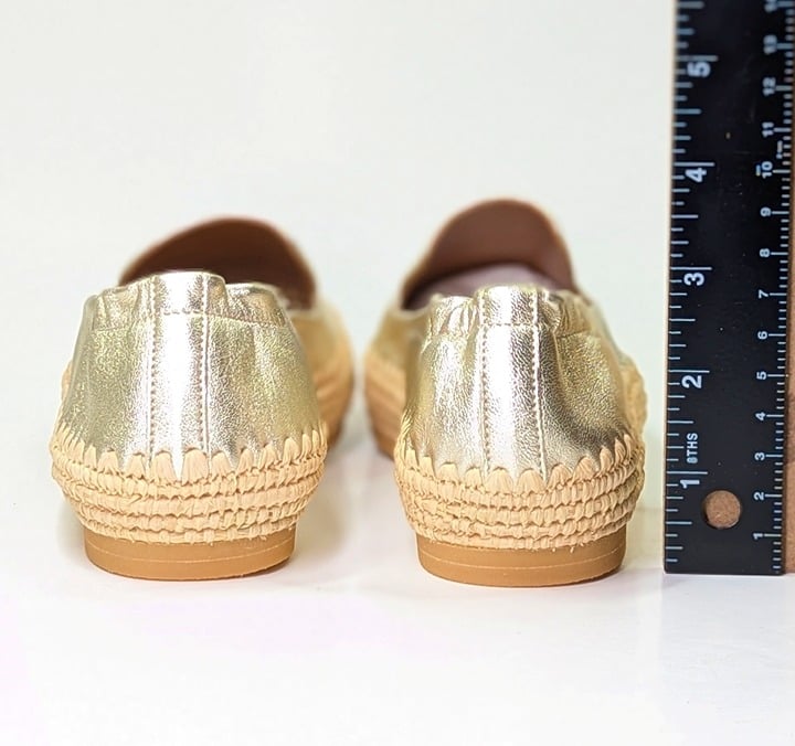 Clergerie Irmis2 Women's Gold Leather Espadrille Flats Size 8 (MSRP $345)