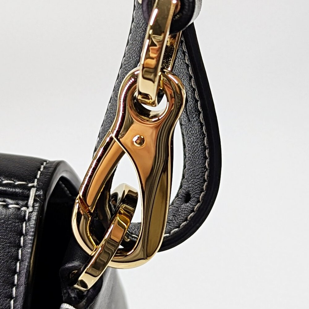Valentino Garavani Ohval Medium Shoulder Bag Black Nappa Calfskin (MSRP $3,900)