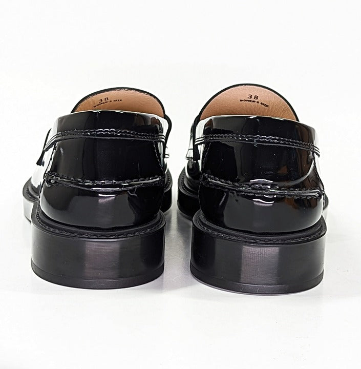 TOD'S Gomma Basso 59C Women's Patent Leather Moccasin Loafers Size 38 MSRP $695
