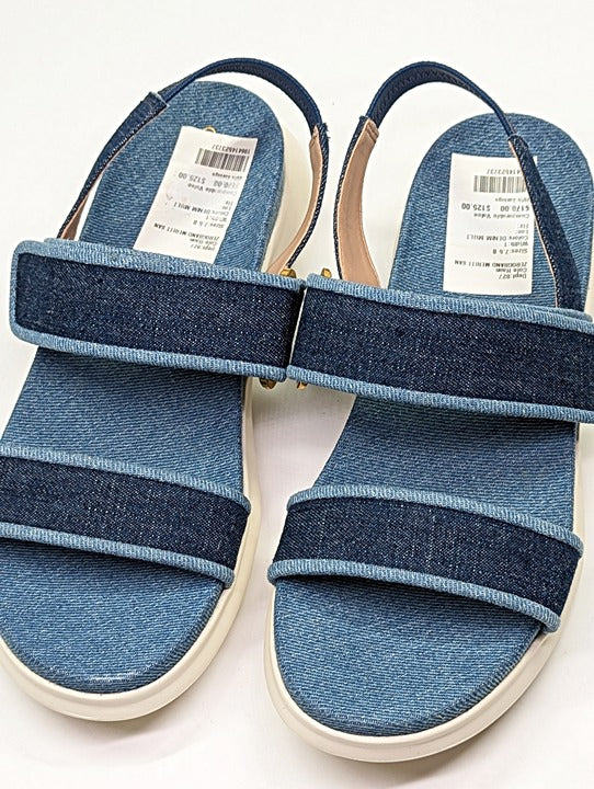 Cole Haan Meritt Women's Zerogrand Denim Platform Sandals Size 7.5 (MSRP $175)