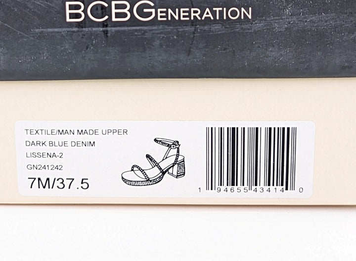 BCBGeneration Lissena-2 Women's Rhinestones Platform Sandals Size 7 MSRP $109