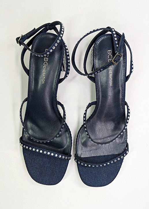 BCBGeneration Lissena-2 Women's Rhinestones Platform Sandals Size 9.5 MSRP $109