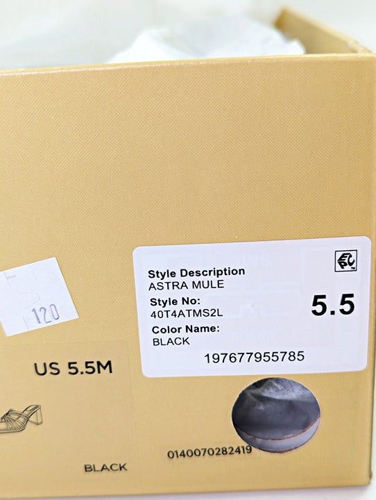 Michael Kors Women's Astra Black Leather Strappy Sandals Size 5.5 (MSRP $145)