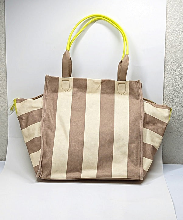 On 34th Cynthiah Extra Large Canvas Shoulder Tote Bag Dune Stripe (MSRP $90)