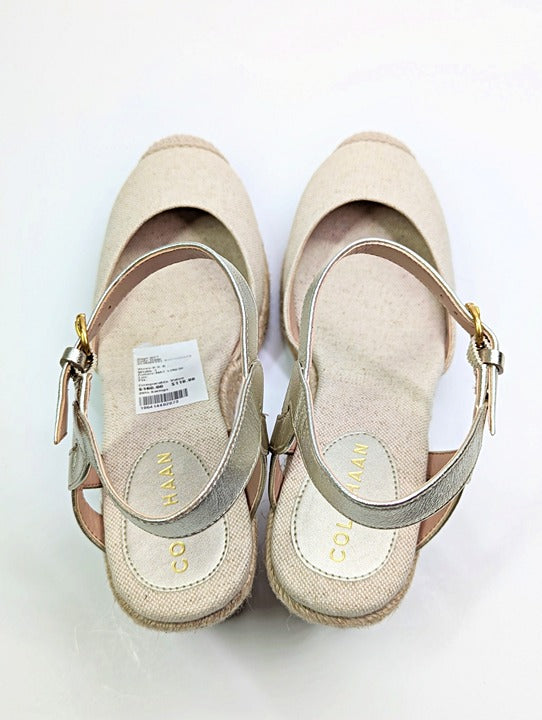 Cole Haan Cloudfeel Women's Espadrille Wedge Heels Linen Size 8.5 (MSRP $160)