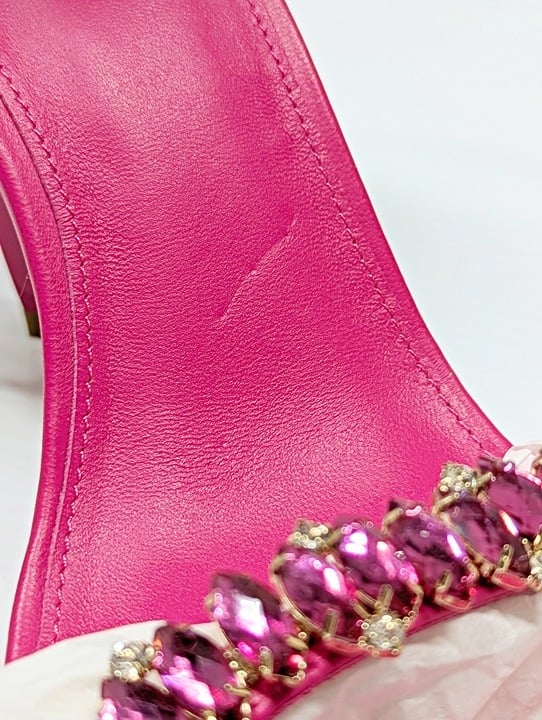 Aje Women's Jewel Sculptural Strappy Heel Fuchsia Pink Size 40 EU (MSRP $325)