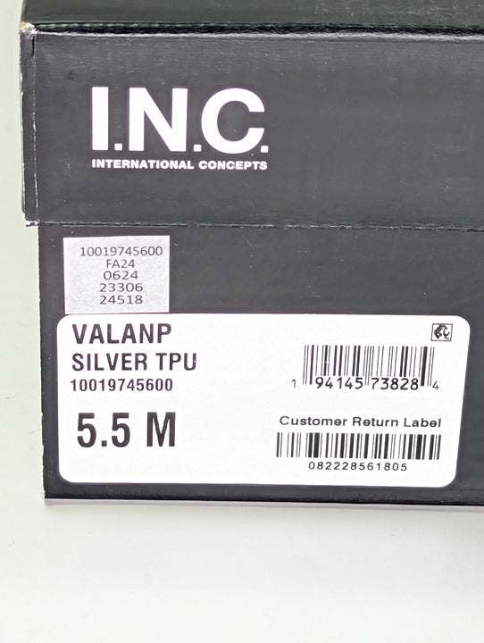 I.N.C. International Concepts Valan Silver Triple Straps Flats Size 5.5 MSRP $80