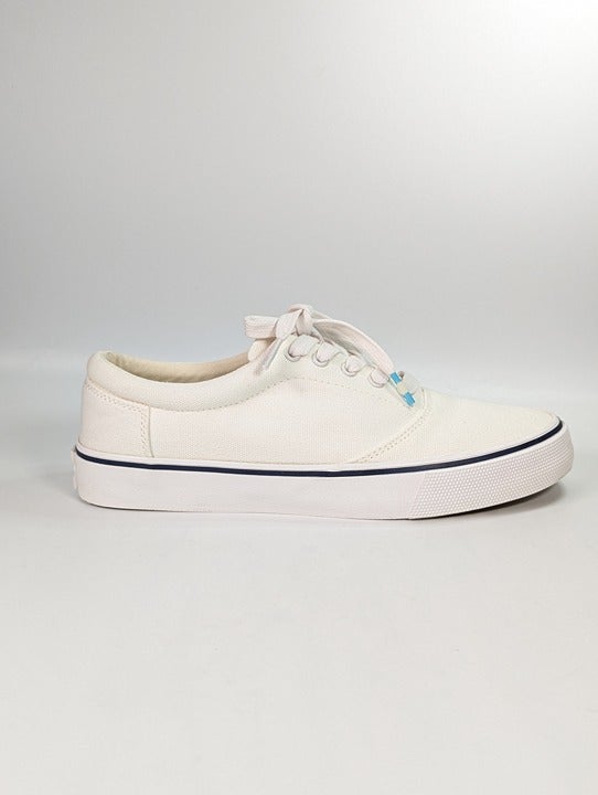 Toms Women's Alpargata Fenix White Canvas Lace-Up Sneakers Size 8 (MSRP $55)