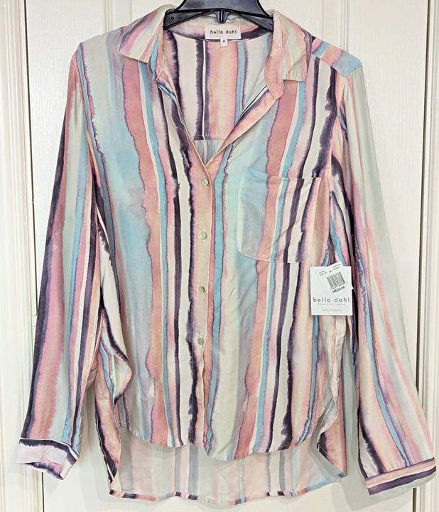 Bella Dahl Women's Long Sleeve Rounded Hem Button Down Size M (MSRP $158)