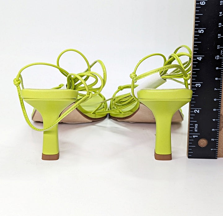 Aeyde Roda Women's Lace up Leather Sandals Apple Green Size 37 EU (MSRP $295)