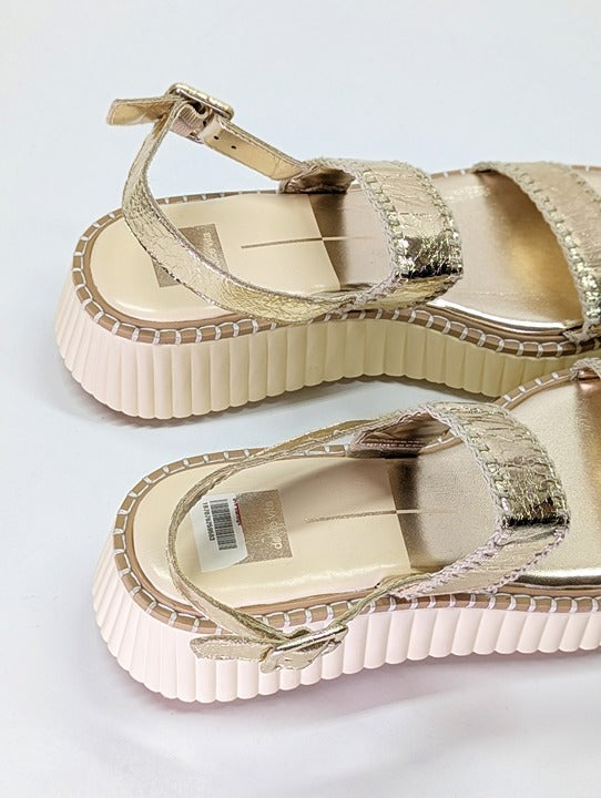 Dolce Vita Daiya Women's Metallic Platinum Platform Sandal Size 9.5 (MSRP $130)