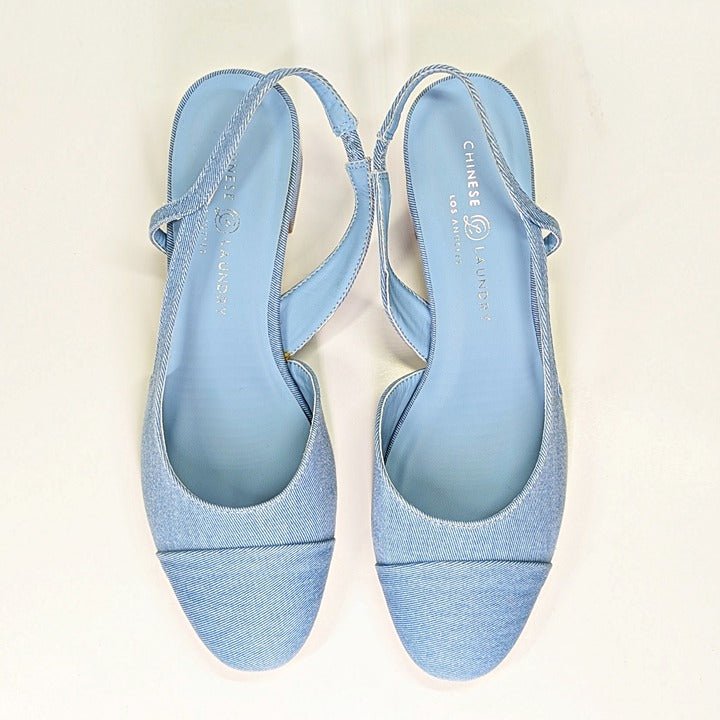 Chinese Laundry Rozie Women's Denim Slingback Pump Size 10 (MSRP $80)
