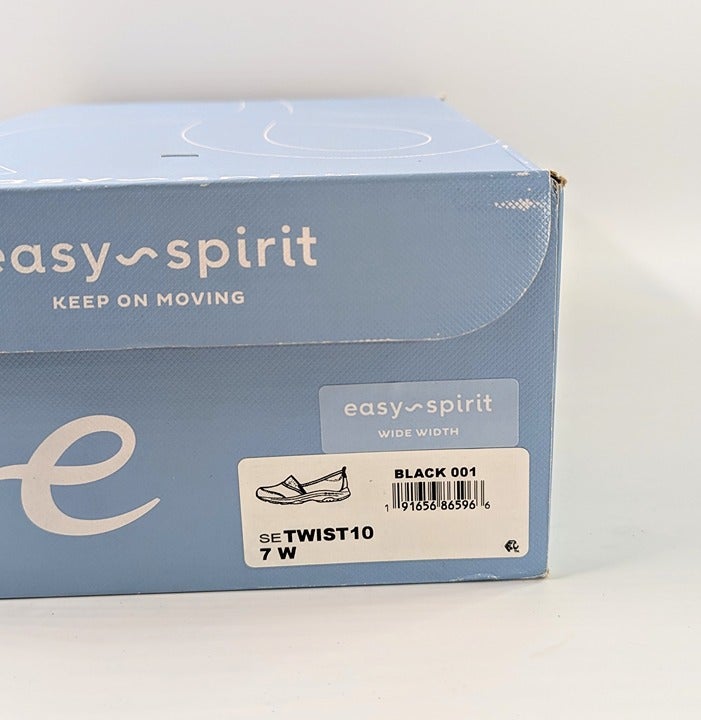 Easy Spirit Women's Twist Black Fabric Slip-On Sneakers Size 7 W (MSRP $69)