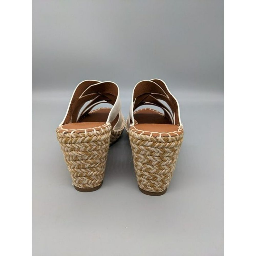Gentle Souls Women's Charli Woven Strap Heel Sandal White Size 7.5 MSRP $199