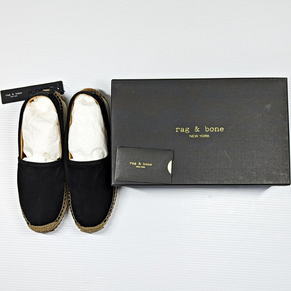 Rag & Bone Women's Espadrille Runner Black Suede Flats Size 40 EU (MSRP $295)