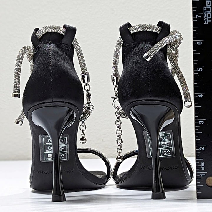 Jonathan Simkhai Dalton Women's Crystal Knot Black Sandal Size 37 EU (MSRP $595)