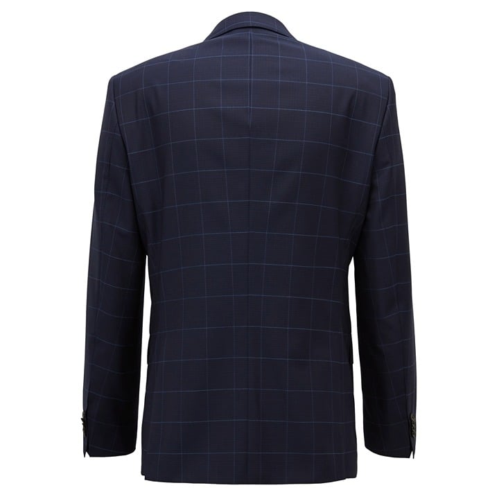 Hugo Boss Men's Dark Navy Windowpane Suit Jacket Size 34R (MSRP $445)
