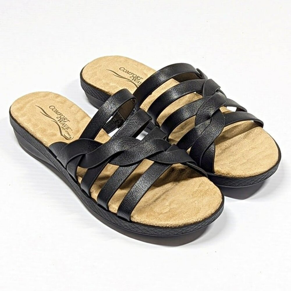 Easy Street Comfort Wave Sheri Women's Slide Sandals Black Size 5.5 M