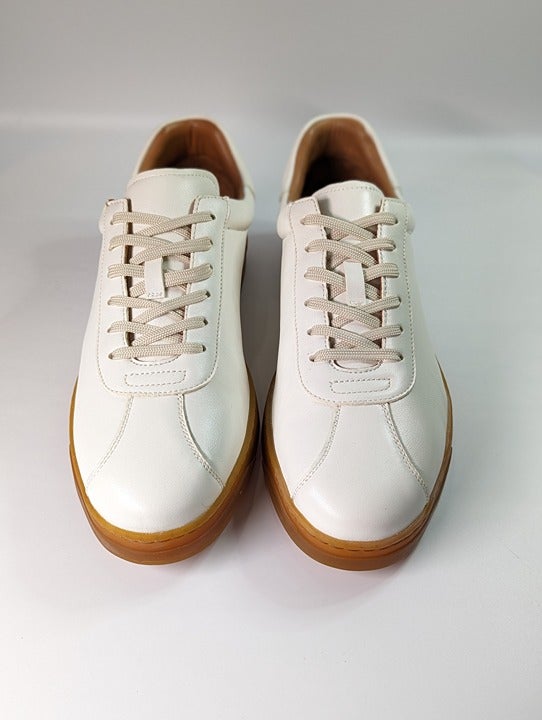 Gentle Souls Men's Nyle White Leather Sneakers Size 10 M (MSRP $295)