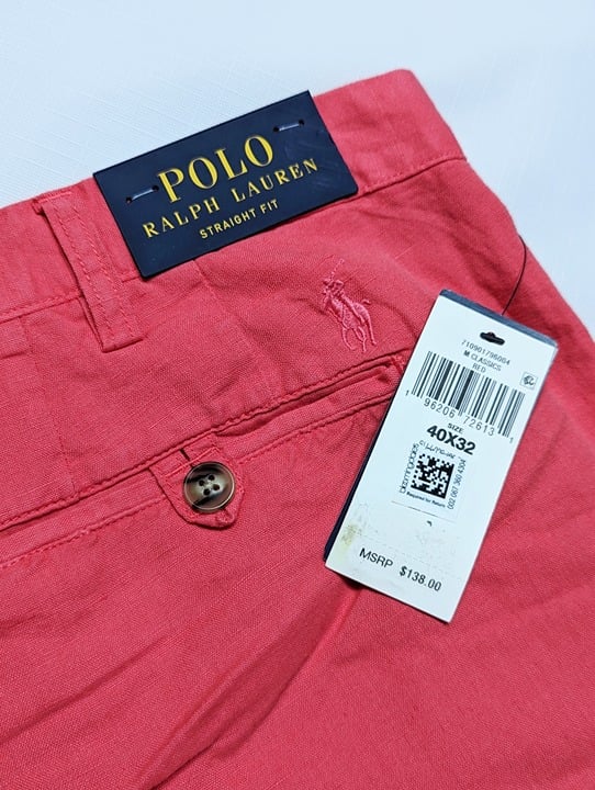 Polo Ralph Lauren Men's Stretch Straight Fit Chino Red Size 40 x 32 (MSRP $138)