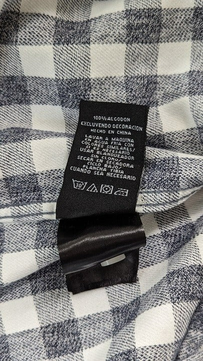 NWT Civil Society Cortez Men's Navy Cotton Check Flannel Shirt Size S (MSRP $79)