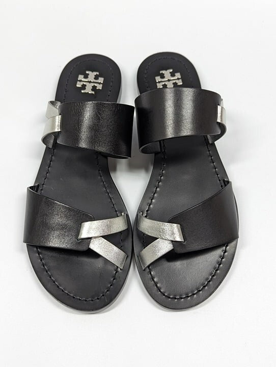 Tory Burch Women's RaVello Two-Band Sandal Perfect Black Size 6.5 MSRP $248